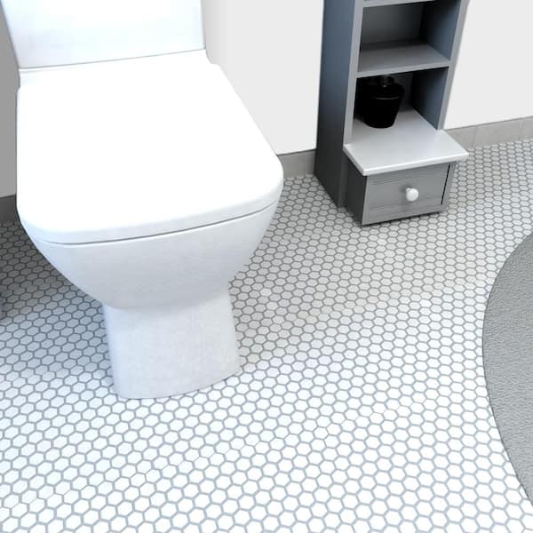 Merola Tile Metro 1 in. Hex Glossy White 6 in. x 6 in. Porcelain