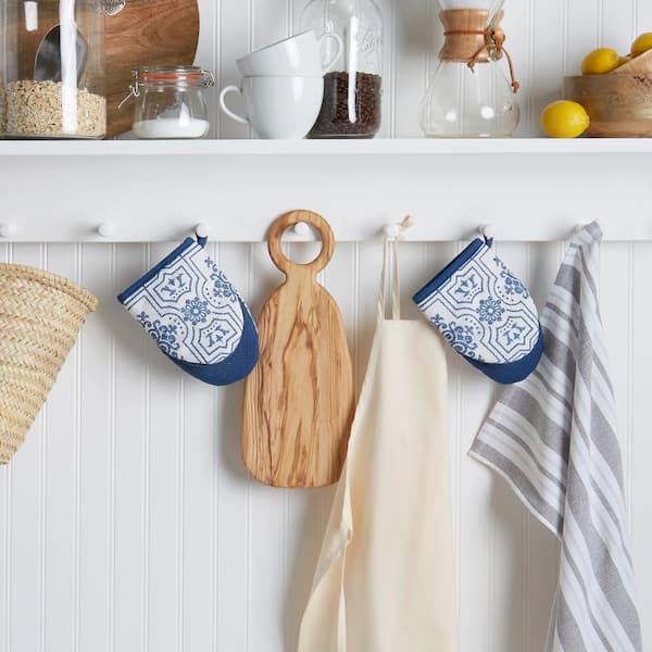 Stripe Medallion Cotton Multicolor Mini Oven Mitt Set (2-Pack)