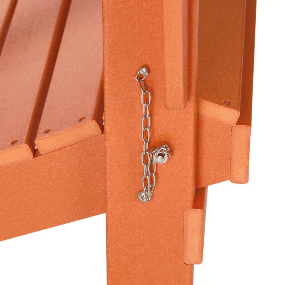 Orange HDPE Folding Adirondack Chairs Set of 2