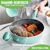 GreenLife Diamond 11 in. Aluminum Ceramic Nonstick Frying Pan in Turquoise  with Glass Lid CC002343-001 - The Home Depot