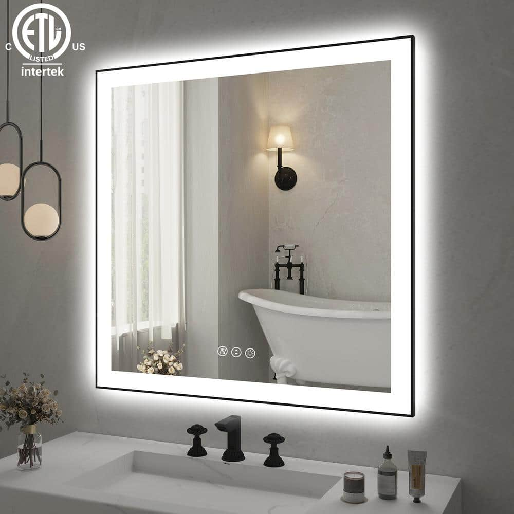 LED Bathroom Vanity Mirror, Gmhehly 36x28 outlet Inch Wall Mounted Timing Function Smar