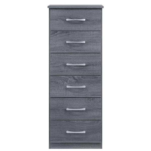 AndMakers Boston 6-Drawer Gray Chest of Drawers (46 in. H x 18 in. W x 16 in. D)