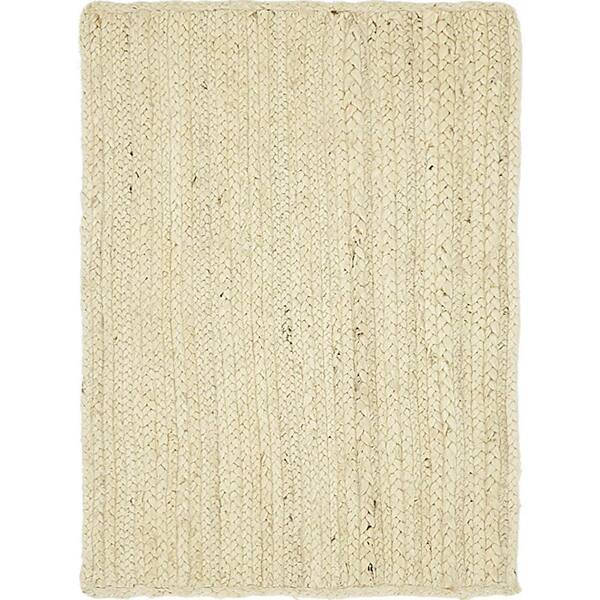 Unique Loom Braided Jute Dhaka Beige 2' 0 x 3' 0 Area Rug 3138941