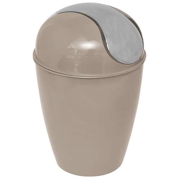 4.5 l/ 1.2 Gal. Round Bath Floor Trash Can Waste Bin Taupe 6518165 - The  Home Depot