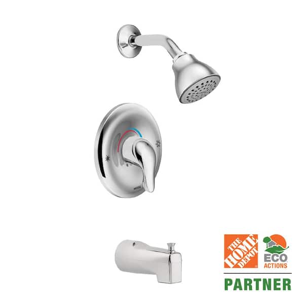 MOEN Chateau Posi-Temp Single-Handle 1-Spray Tub and Shower Faucet in Chrome (Valve Included)