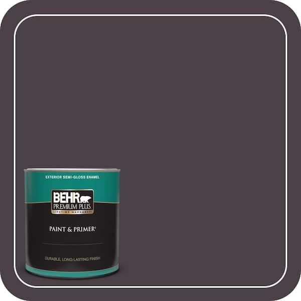 BEHR PREMIUM PLUS 1 qt. #BXC-09 Dark Burgundy Wine Semi-Gloss Enamel Exterior Paint & Primer