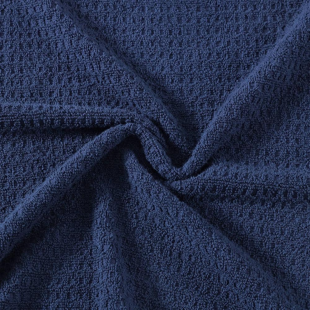 Oversized Dark Blue Cotton Terrycloth Bath Sheet Set