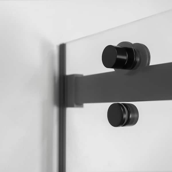 Primo 60 in. x 57.50 in. Frameless Sliding Bathtub Door in Black Without Handle Primo 60 in. x 57.50 in. Frameless Sliding Bathtub Door in Black Without Handle