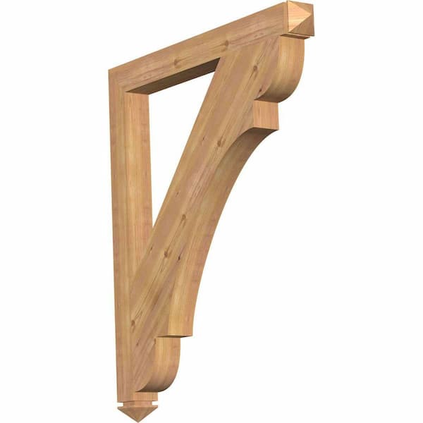 Ekena Millwork 3.5 in. x 44 in. x 38 in. Western Red Cedar Olympic Arts and Crafts Smooth Bracket