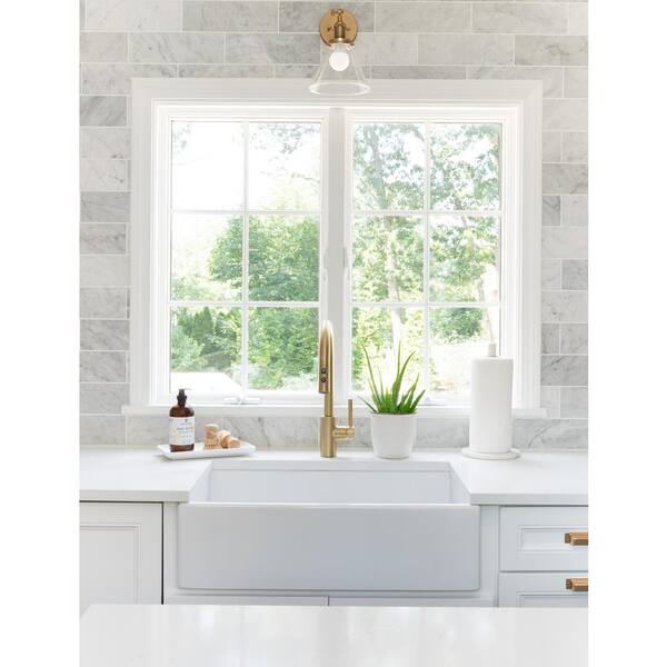 SINKOLOGY Turner Farmhouse Fireclay 30 in. Single Bowl Kitchen Sink in Crisp White
