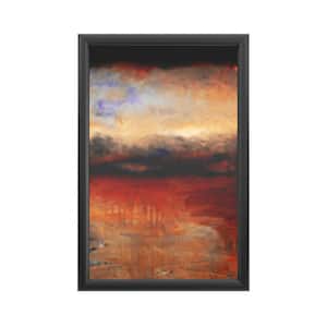 "Red Skies at Night" by Michelle Calkins Framed with LED Light Abstract Wall Art 16 in. x 24 in.