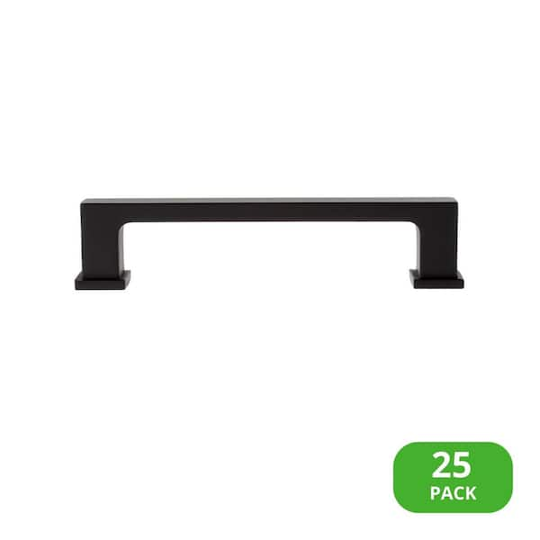 25-Pack Chelsey 4 in. (102 mm) Center-to-Center Matte Black Bar Drawer Pull