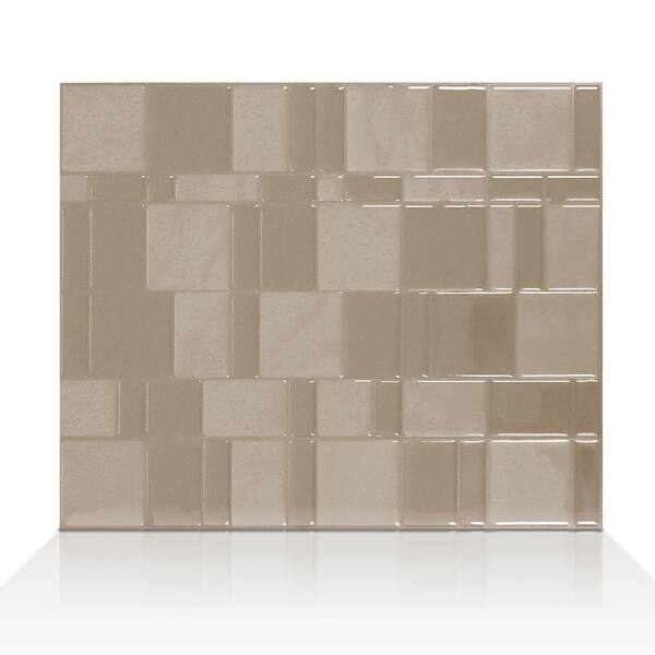 smart tiles Tango Titane Silver 11.55 in. W x 9.64 in. H Peel and Stick Decorative Mosaic Wall Tile Backsplash (6-Pack)