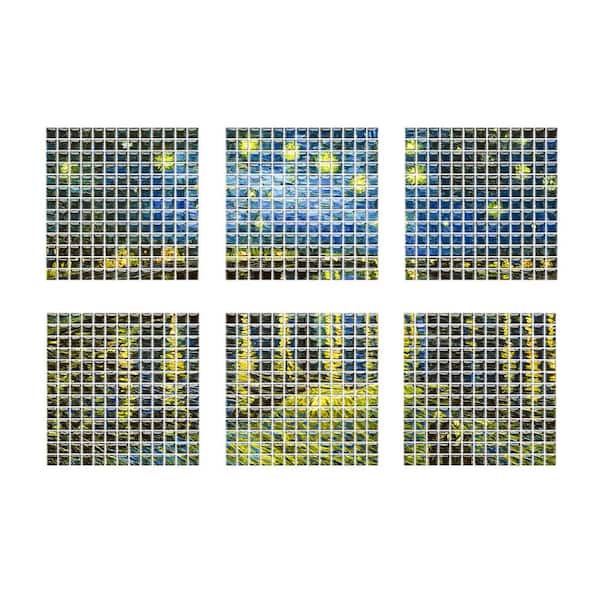 10 in. x 10 in. x 0.04 in. H Vinyl Peel and Stick Wall Tile Backsplash, 3D Art Wall Decals for Living Room (6-Pack)