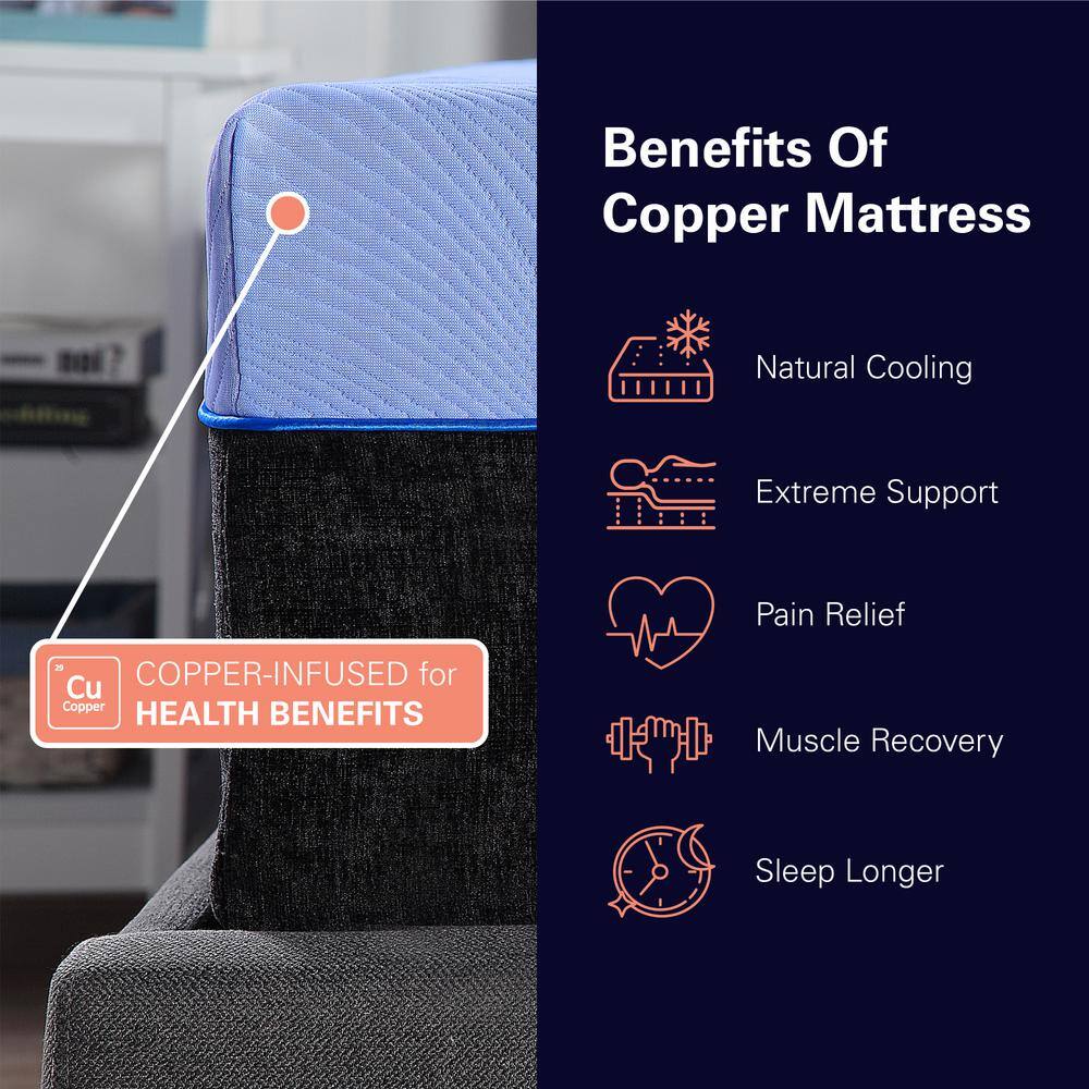 Queen Blue Adjustable Latex Foam Innerspring Mattress