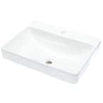 Vox Vitreous China Vessel Sink in White with Overflow Drain