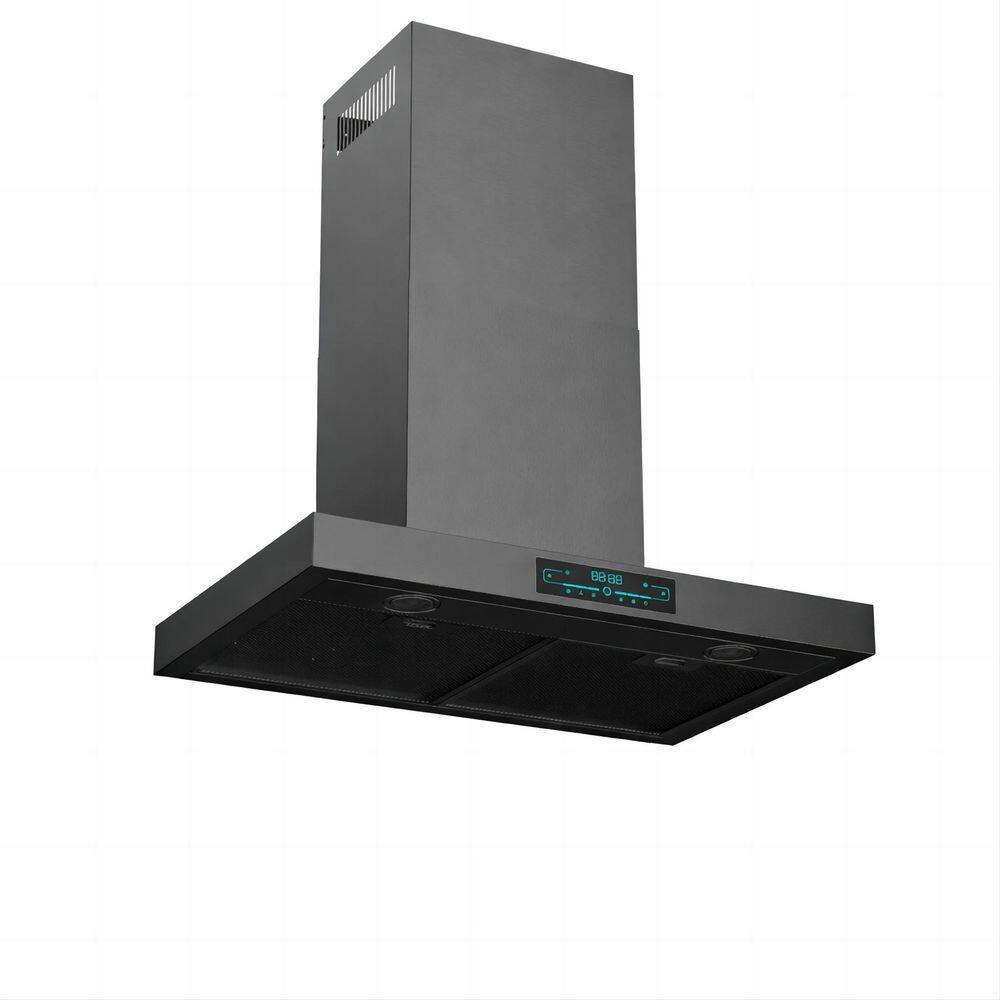 30 in. 900 CFM Smart Convertible Ductless Wall Mount Downdraft System Range Hood in Black with Gesture Sensing price history on PriceWatchPro
