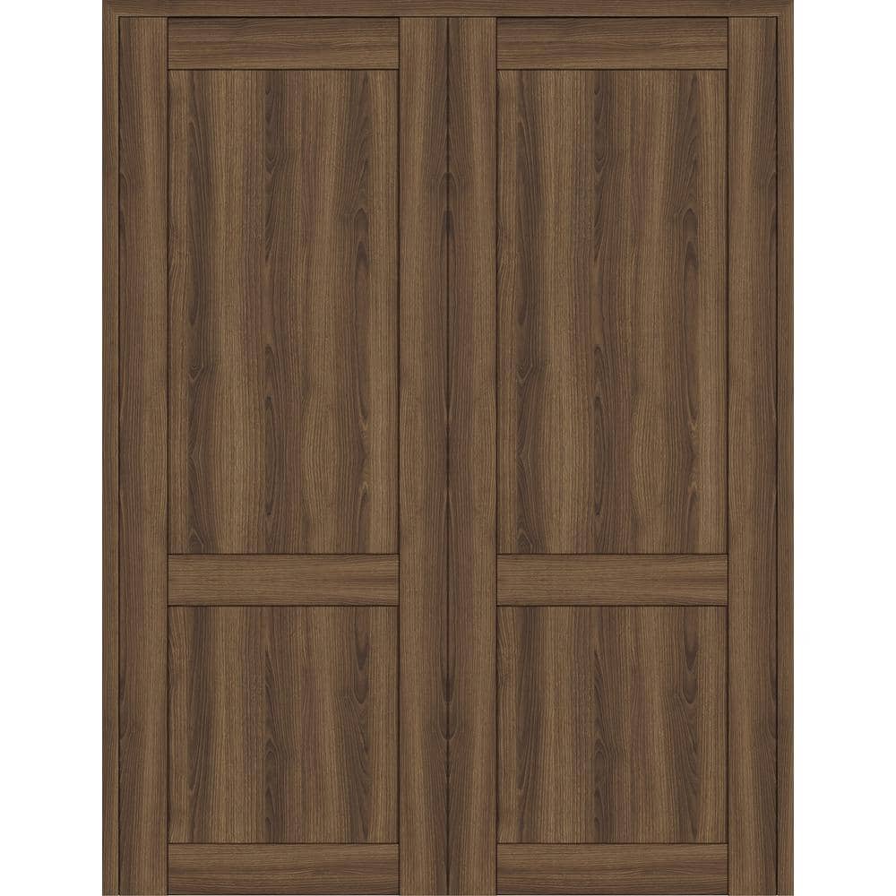 2 Panel Shaker 4880 in. Both Active Pecan Nutwood Wood Composite Solid Core Double Prehung Interior Door price history on PriceWatchPro