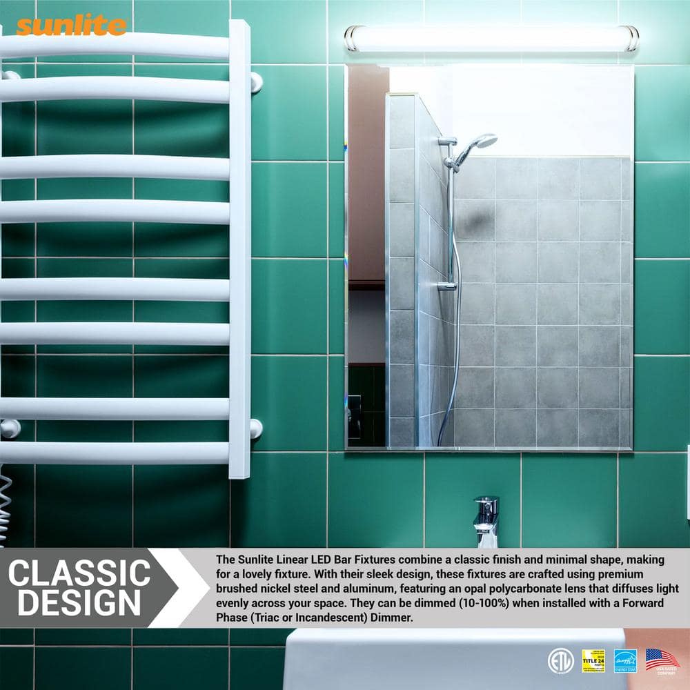 48-Inch Brushed Nickel LED Vanity Light with Opal Lens