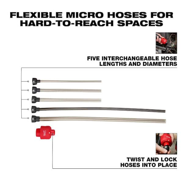 Milwaukee AIR-TIP 1-1/4 in. - 2-1/2 in. Long Reach Flexible Hose Set Wet/Dry Shop Vacuum Attachment (5-Piece)