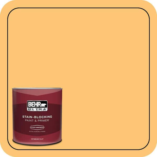 BEHR ULTRA 1 qt. #BIC-42 Liquid Gold Extra Durable Flat Interior Paint & Primer