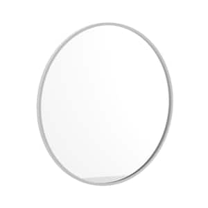 30 in. W x 30 in. H Modern Round Silver Wall Mounted Mirror