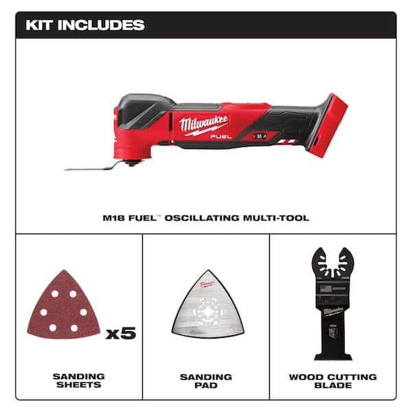 M18 FUEL 18V Lithium-Ion Cordless Brushless Oscillating Multi-Tool with FUEL Jigsaw (Tool-Only)