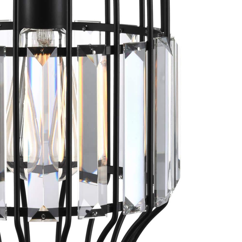Black Steel Crystal Mini LED Pendant Light