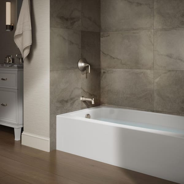 Elmbrook 60 in. x 32 in. Soaking Bathtub with Left-Hand Drain in White
