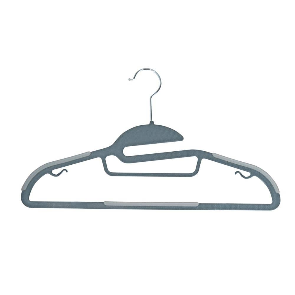 Simplify 10 Super Slim Velvet Huggable Hangers in Grey