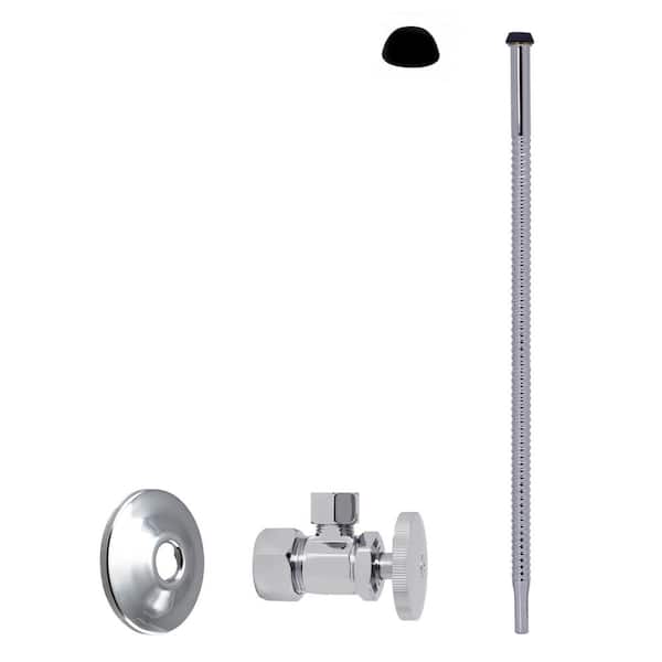 5/8 in. O. D. x 3/8 in. O. D. x 15 in. Corrugated Supply Kit with Round Handle, Polished Chrome
