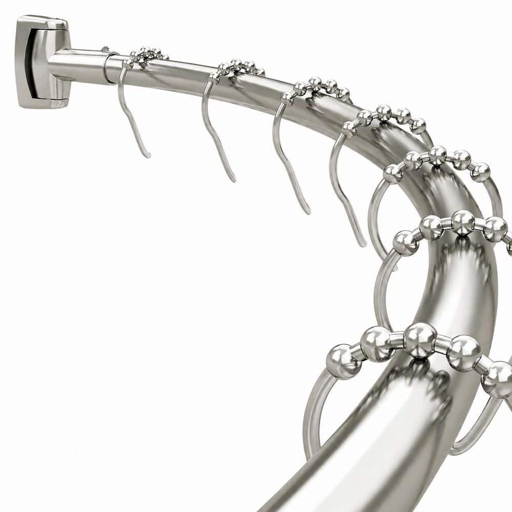 72 in Stainless Steel Curved Shower Curtain Rod, Adjustable 42-72 in, Nickel Finish with ABS Base for Bathroom price history on PriceWatchPro