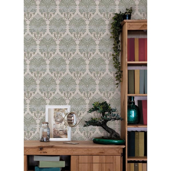 RoomMates Ivory Multi Otis Peel and Stick Wallpaper RMK12691PLW