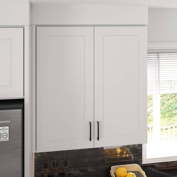 33 in. W 12 in. H 36 in. D Ready to Assemble Plywood Wall Kitchen Cabinet in Painted White with 2-Door 2-Shelves