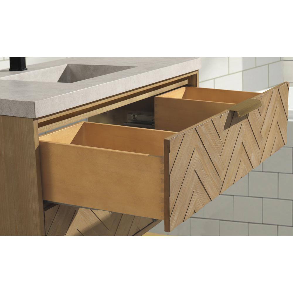 Carlsbad 42'' Weathered Fir Single Bathroom Vanity with Concrete Top