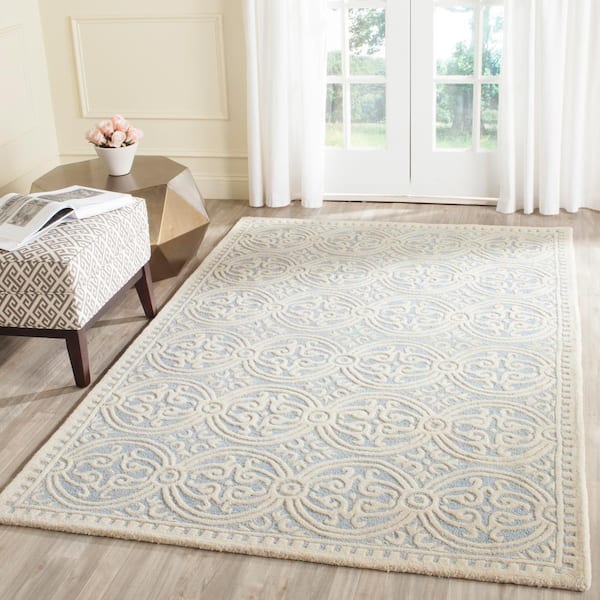 Cambridge Light Blue/Ivory 12 ft. x 18 ft. Geometric Medallion Area Rug