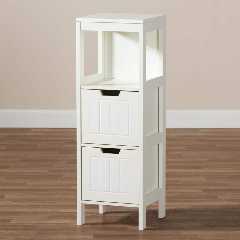 Reuben White Wood 2-Drawer Storage Cabinet