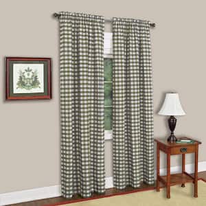 Buffalo Check 42 in. W x 84 in. L Polyester/Cotton Light Filtering Window Panel in Sage