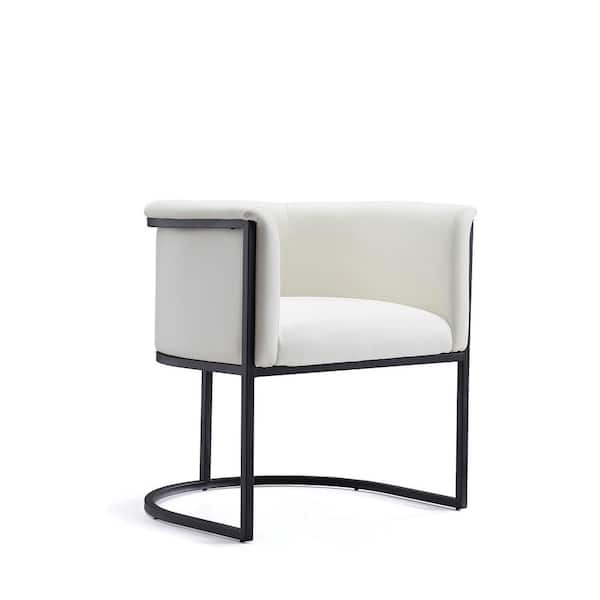 Cosmopolitan Modern White and Black Faux Leather Upholstered Dining Chair