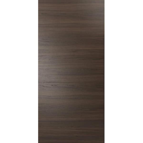 0010 30 in. x 84 in. Flush No Bore Solid Core Chocolate Ash Finished Pine Wood Interior Door Slab