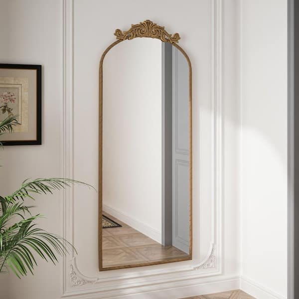 Vintage Wall Mounted Bronze 24 in. W x 58 in. H Arch Iron and MDF