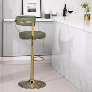 42.52 in. Avocado Low Back Metal Counter Bar Stool with PU Seat
