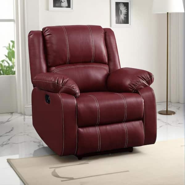 Zuru Red Faux Leather Rocker Recliner Chair