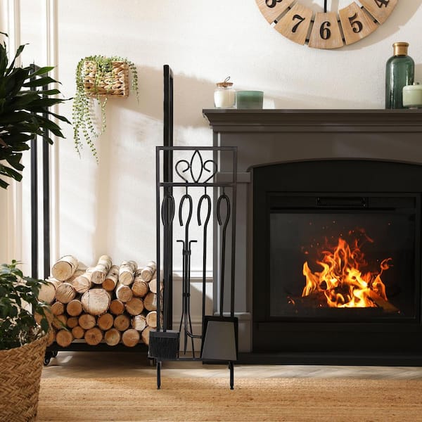 Lavish Home 5-Piece Iron Fireplace Tool Set 80-FPTS-13 - The Home