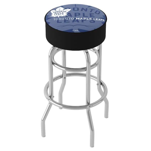 Unbranded Toronto Maple Leafs Watermark 31 in. Blue Backless Metal Bar Stool with Vinyl Seat