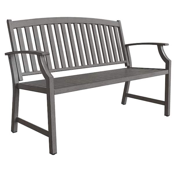 Unbranded 52 in. 2 Capacity-Person Weathered Gray Anti-Rust Aluminum Outdoor Bench