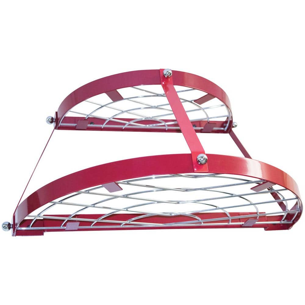 Range Kleen Red Double Shelf Wall Mounted Pot Rack CW6003R - The Home Depot