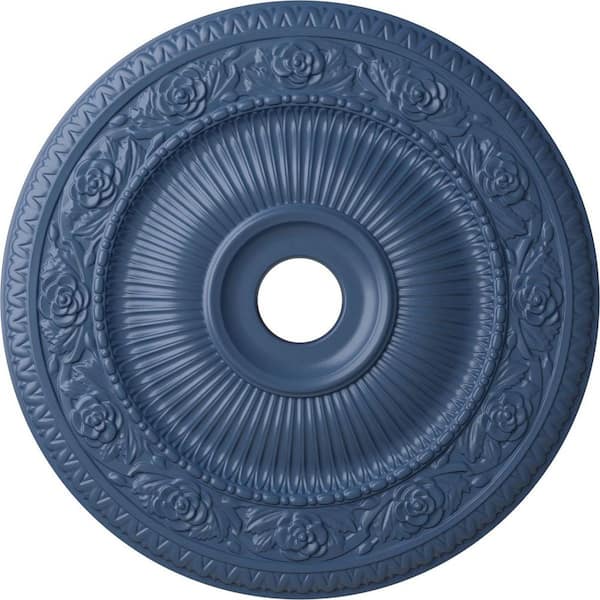 Ekena Millwork 24-1/4" x 3-7/8" ID x 2" Logan Urethane Ceiling Medallion (Fits Canopies upto 6-1/8"), Hand-Painted Americana
