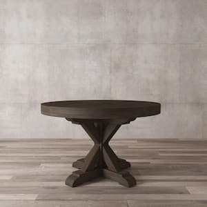 Madera 48 in. Salvaged Espresso round Dining Table
