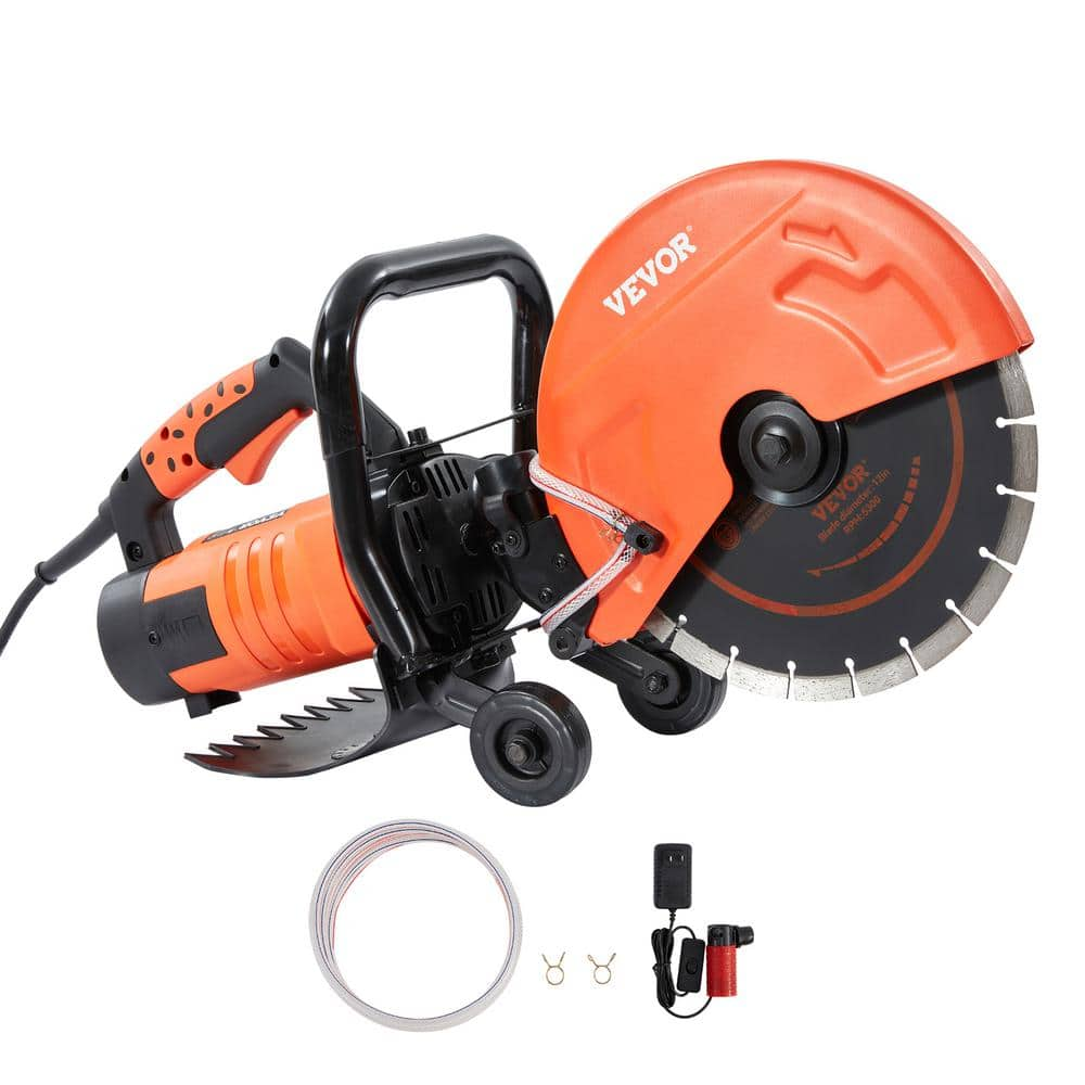 VEVOR Electric Concrete Saw 28 in. L x 9 in. W Wet Disk Saw Cutter 1800-Watt 15 Amp Motor Circular Saw Cutter